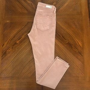 AG The Farrah Skinny High Rise Ankle Blush Pink Size 26R